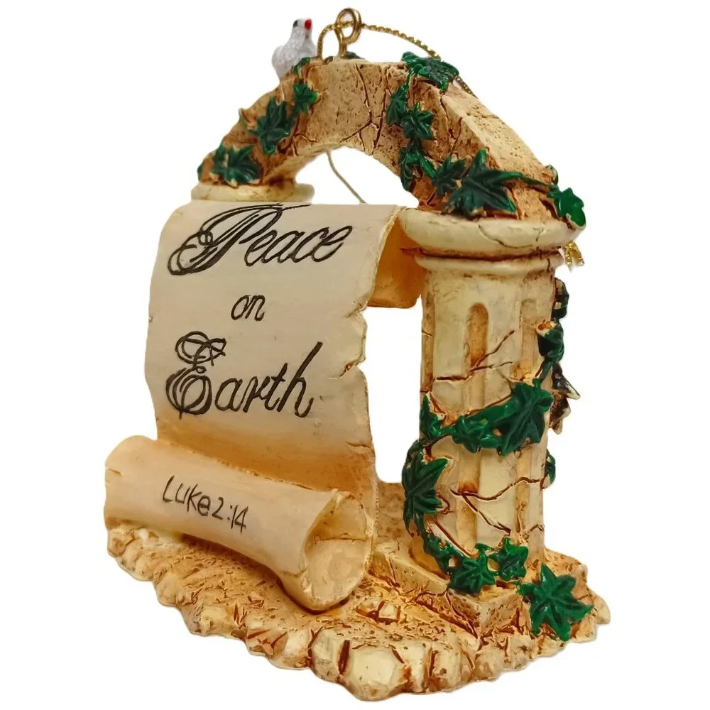 Christmas Scripture Scroll Ornament: Luke 2:14 Peace on Earth